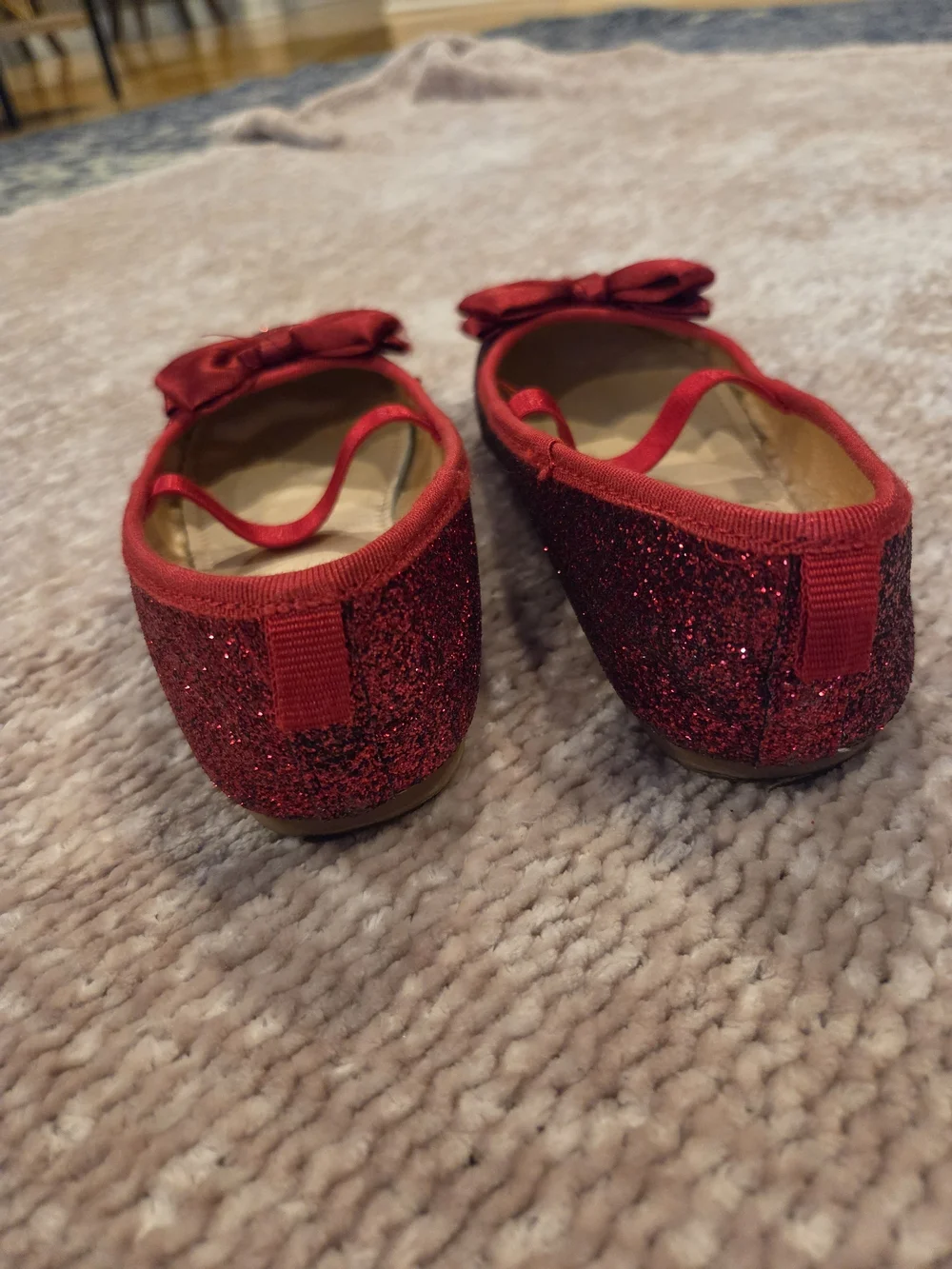 H&M Girls' Sparkle Red Bow Ballet Flats